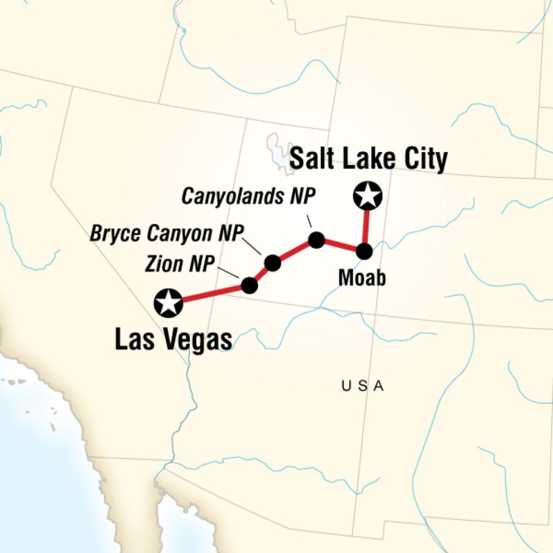 Route map for Canyonlands Active Escape (NUCH)