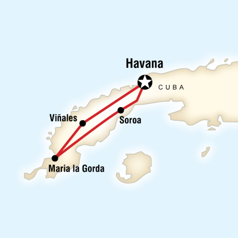 Map of the route for Cuba Libre
