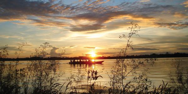 Unbelievable sunset at the G Lodge in the Amazon forest