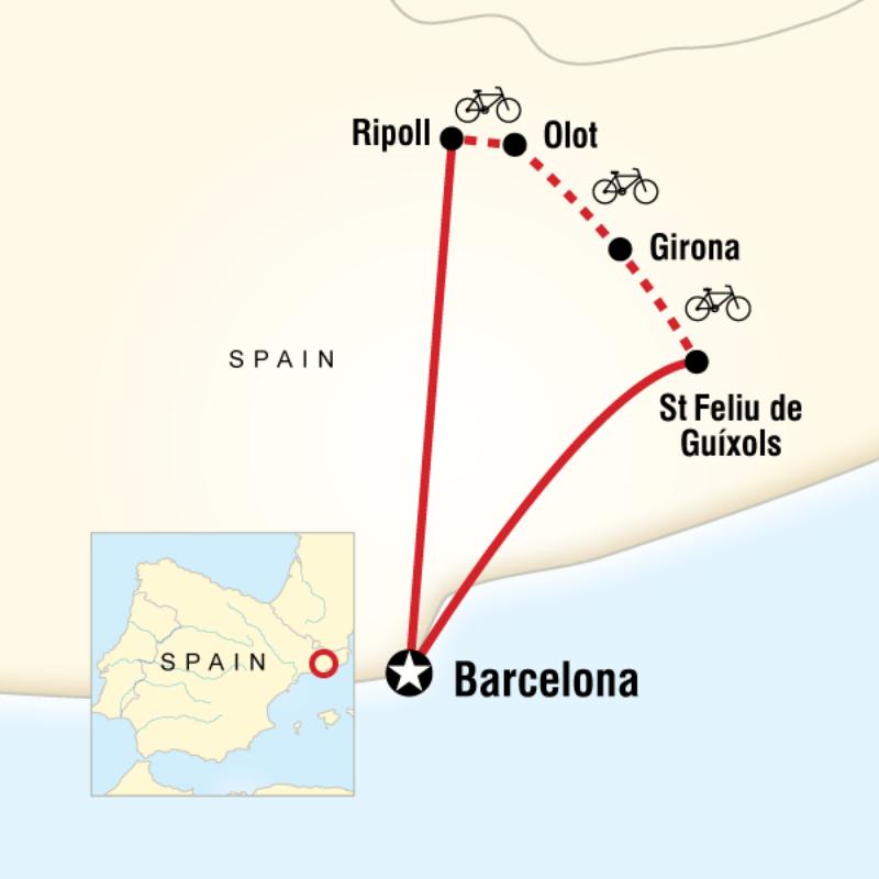 Route map for Northern Spain by Bike (ESSB)
