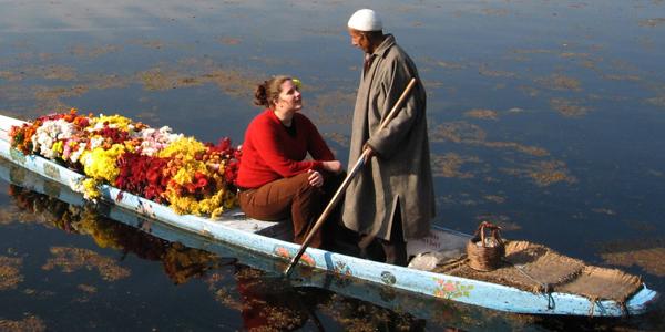 Boating on a river in India