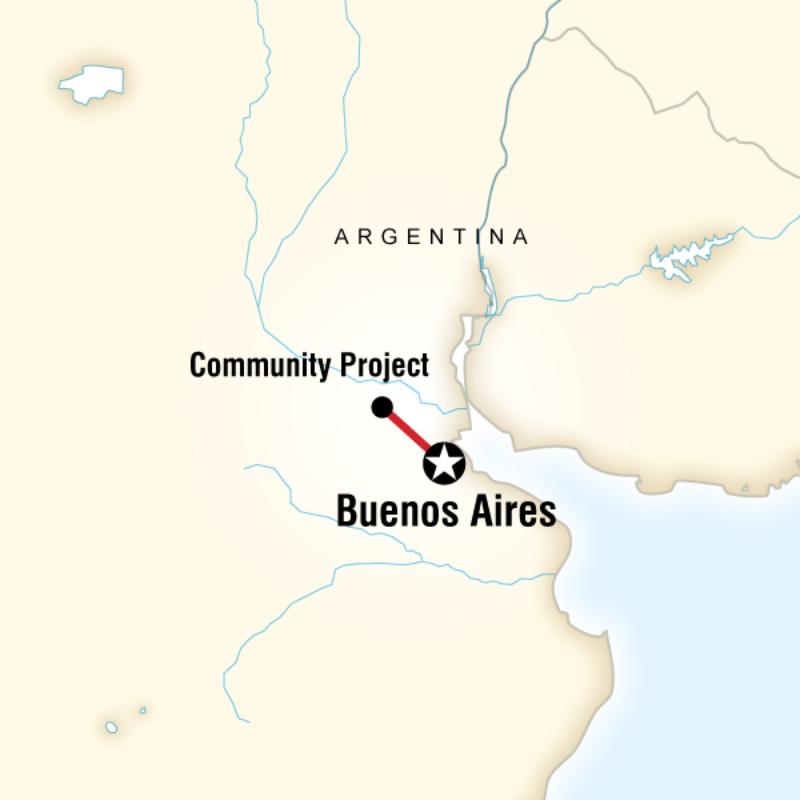 Map of the route for Argentina Gourmet & Community