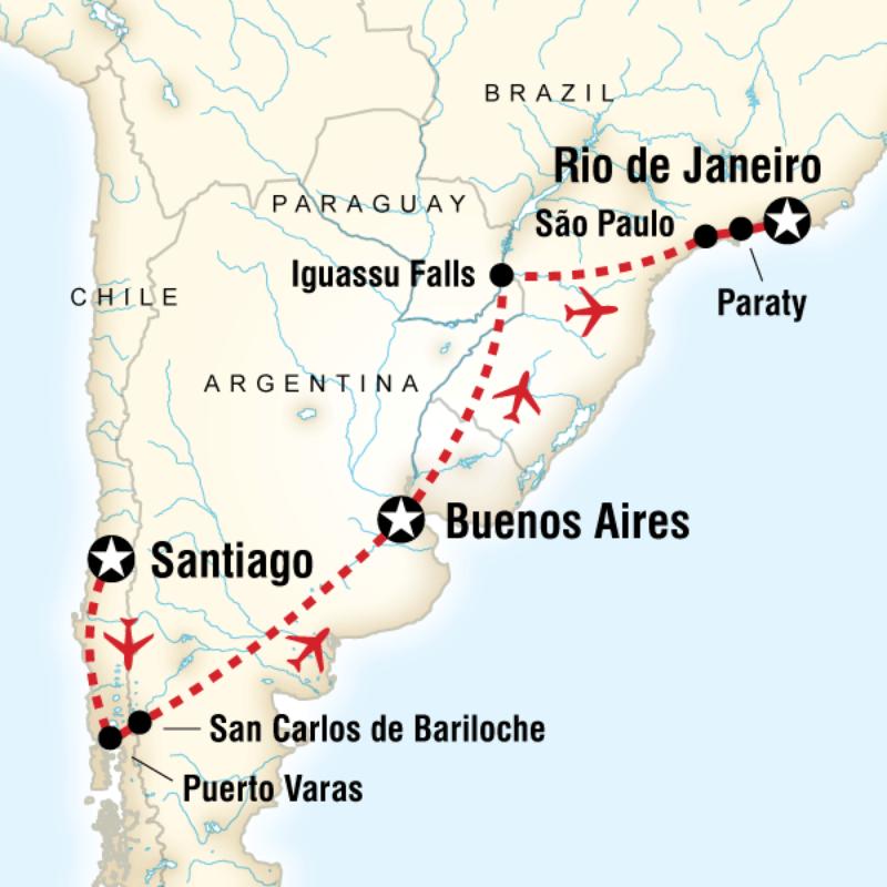 Map of the route for Southern Explorer