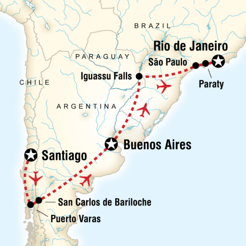 Map of the route for Southern Explorer
