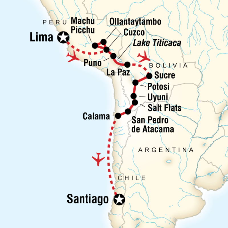 Map of the route for Southern Divide