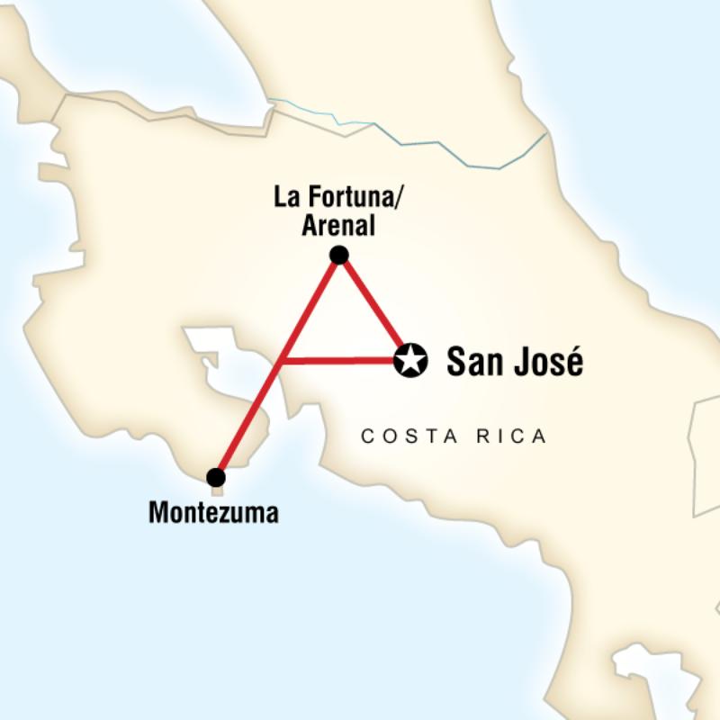 Route map for Budget Costa Rica (CRBC)