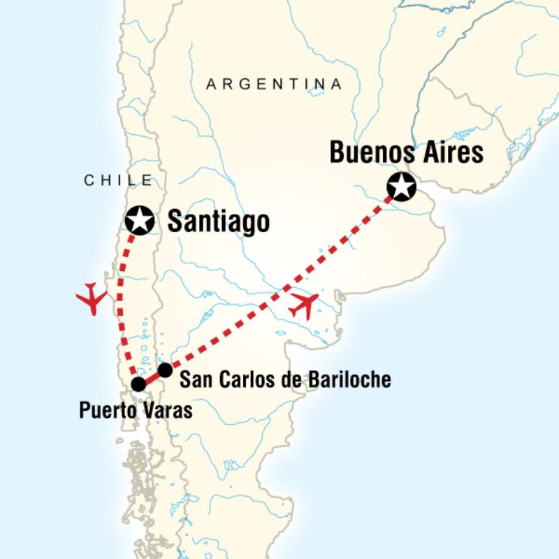 Map of the route for Southern Discovery