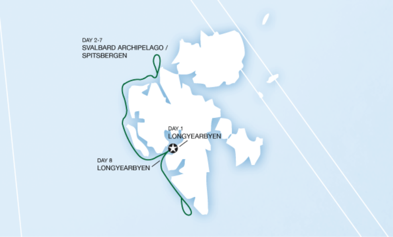 Map of the route for Realm of the Polar Bear