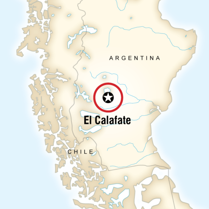 Map of the route for The Glaciers Experience