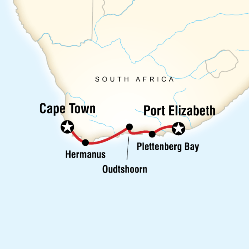 Map of the route for The Garden Route