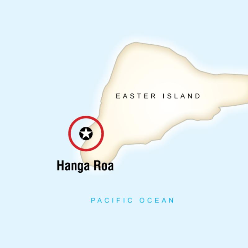 Map of the route for Easter Island