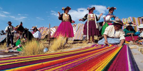 Local weaving in Peru