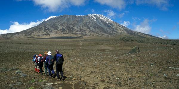 Starting the trek to Kilimanjaro.