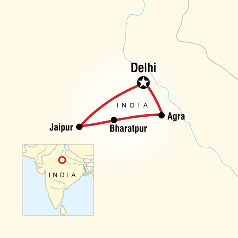 Map of the route for Golden Triangle