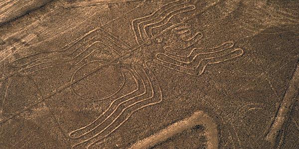 Nazca lines in shape of spider Peru