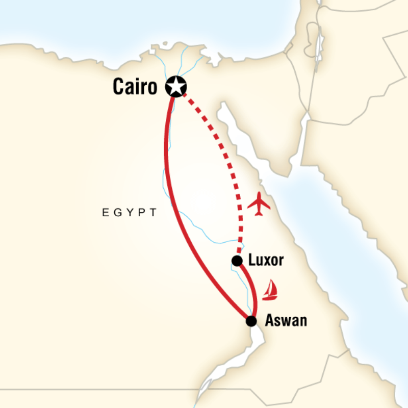 Map of the route for Best of Egypt