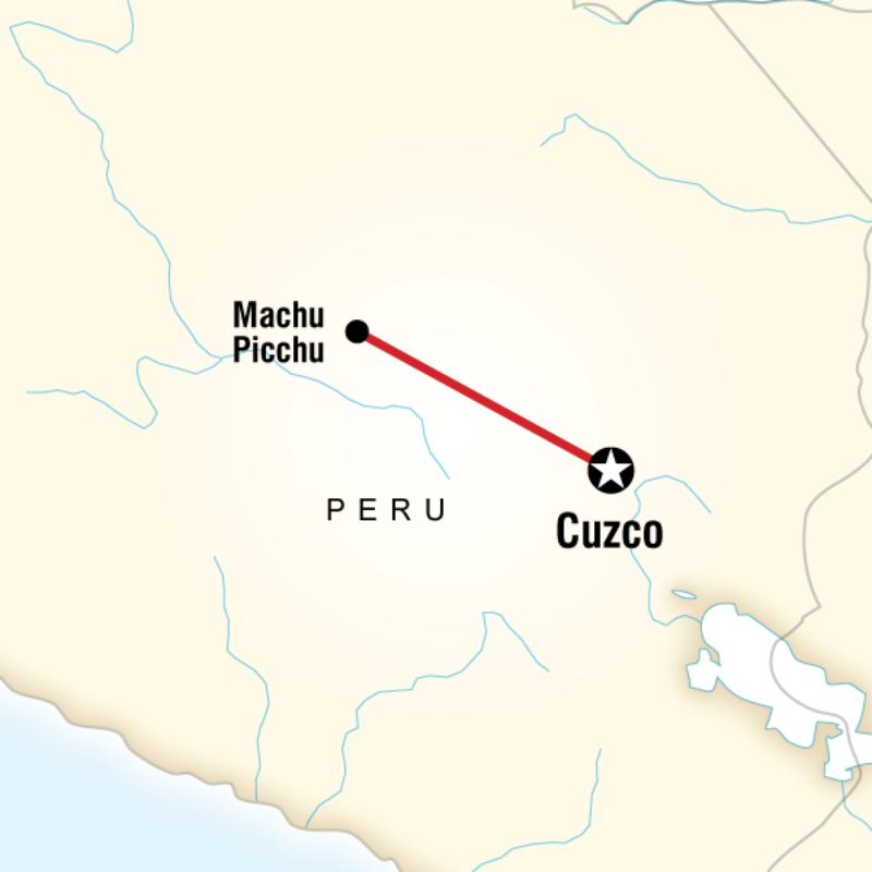 Map of the route for Machu Picchu By Train