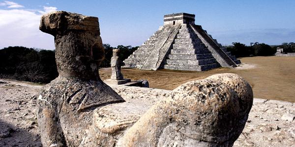Ancient Mayan ruins, including Uxmal's grand pyramid