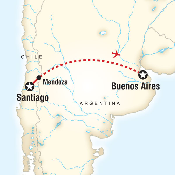 G Adventures - Chile & Argentina Culinary Adventure: View Tour Map