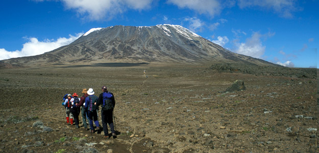 Starting the trek to Kilimanjaro.