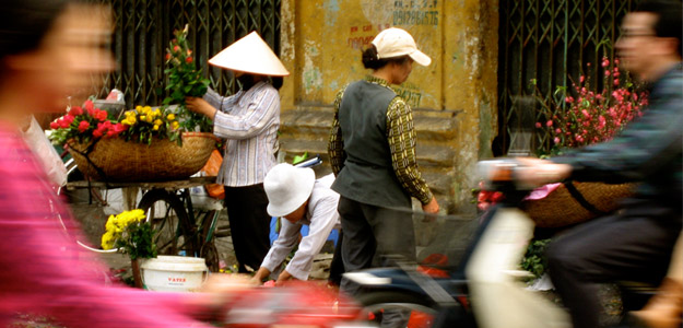 Hanoi Street in Vietnam