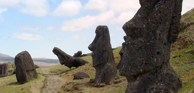 Two Easter Island statues