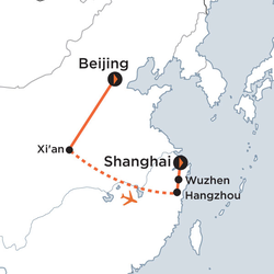 Route map for Classic China Adventure (ACCAD)