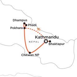 Route map for Spirit of Nepal (ANDND)