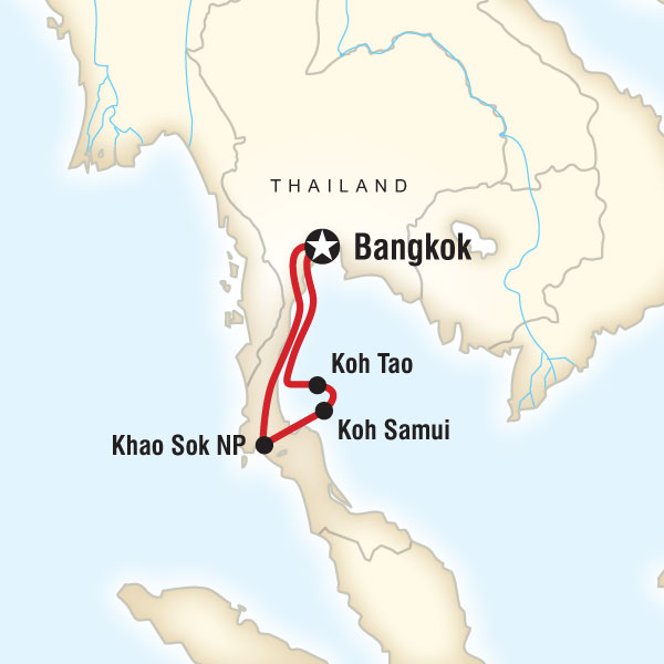 Route map for Southern Thailand Sojourn (ATSS)