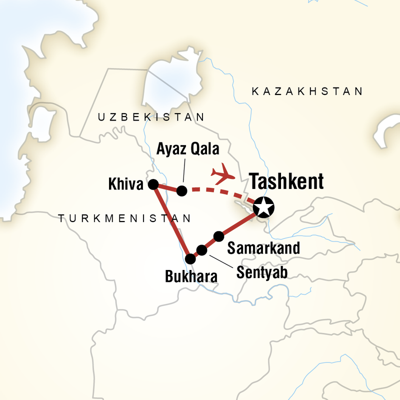 Route map for Uzbekistan Discovered (AUUK)