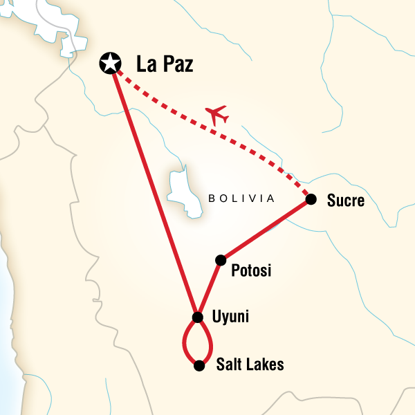 Route map for Bolivia Discovery (BBDR)