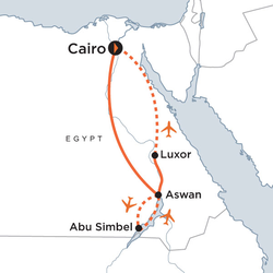 Route map for Egyptian Archeology Adventure (DPEAD)