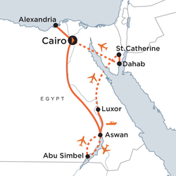 Route map for Ancient Egyptian Secrets (DPESD)