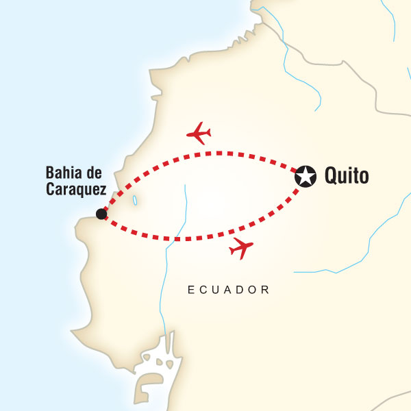 Route map for Project Ecuador Family Adventure (SEPE)