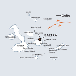 Route map for Galapagos Islands Cruise (SEV10QDA)