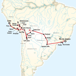 Route map for Southern Cross (SXMR)