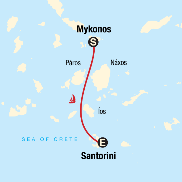 Sailing Greece Mykonos to Santorini in Greece, Europe G Adventures