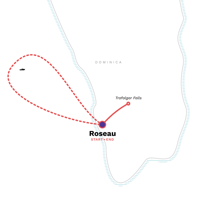 Map of the route for Dominica: Whales, Waterfalls & the Wild Caribbean