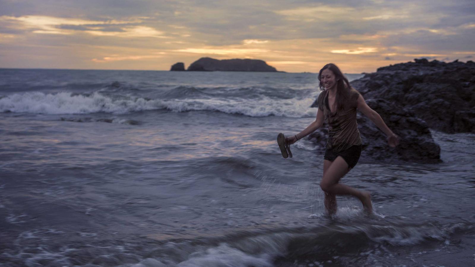 Enjoying evening fun on the beach