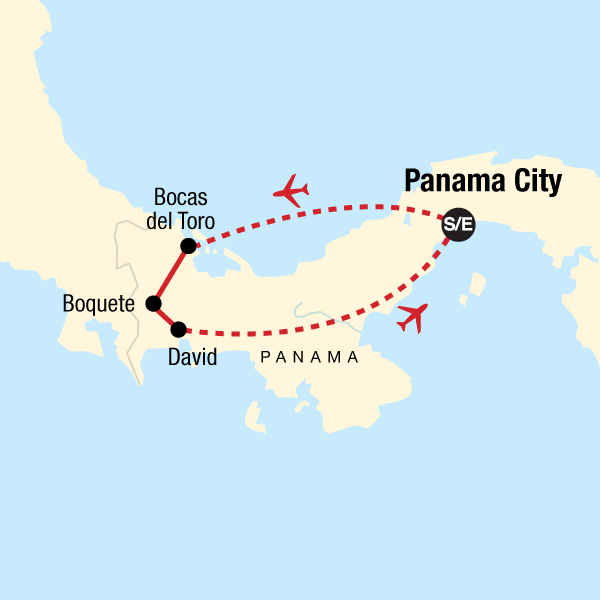 Map of the route for Best of Panama