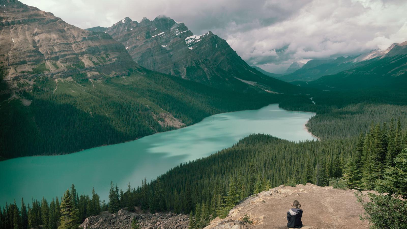 Enjoying the serene views of the Rocky Mountains in Canada