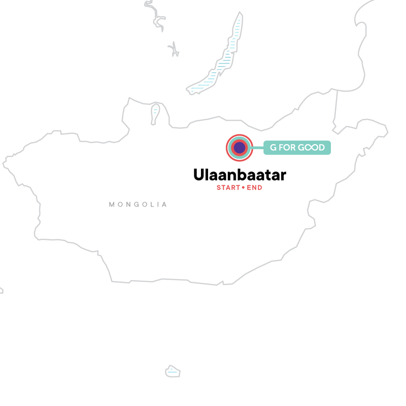 Map of the route for Mongolia: Naadam Festival