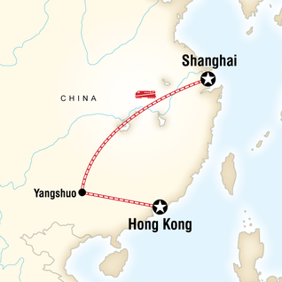 Map of  Shanghai to Hong Kong on a Shoestring