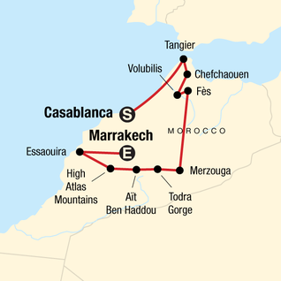 Map of Highlights of Morocco