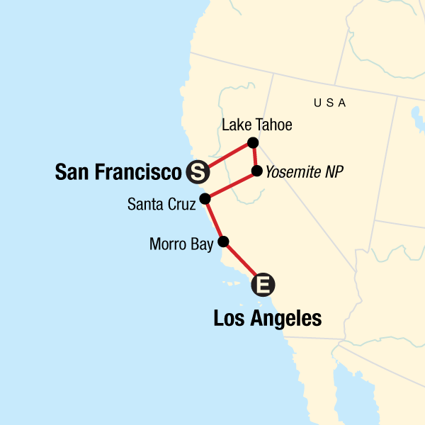 Sierras and Coast – San Francisco to Los Angeles in United States