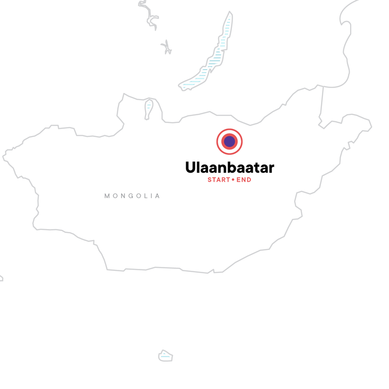 Map of the route for Naadam Festival Mini Adventure