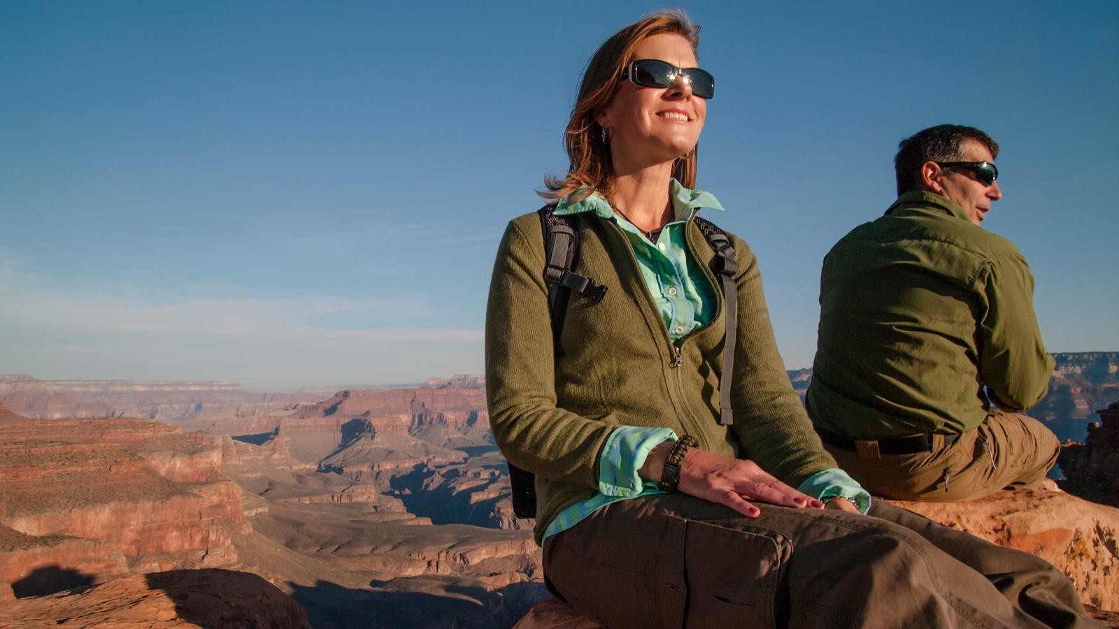 Enjoying sunrise at the Grand Canyon