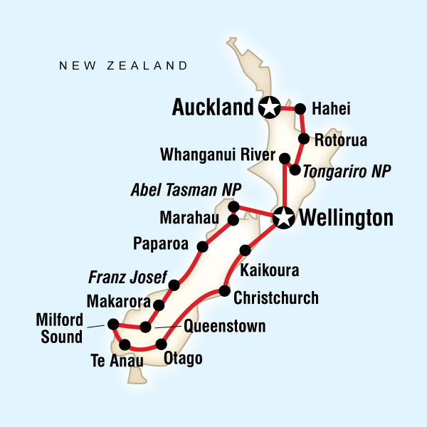 Map of the route for New Zealand Multisport