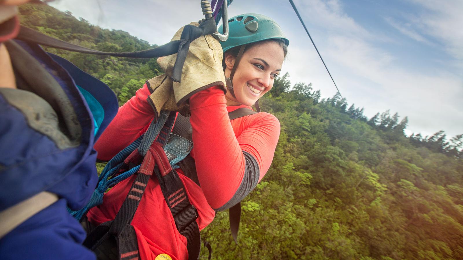 Zipping down the line in Costa Rica!