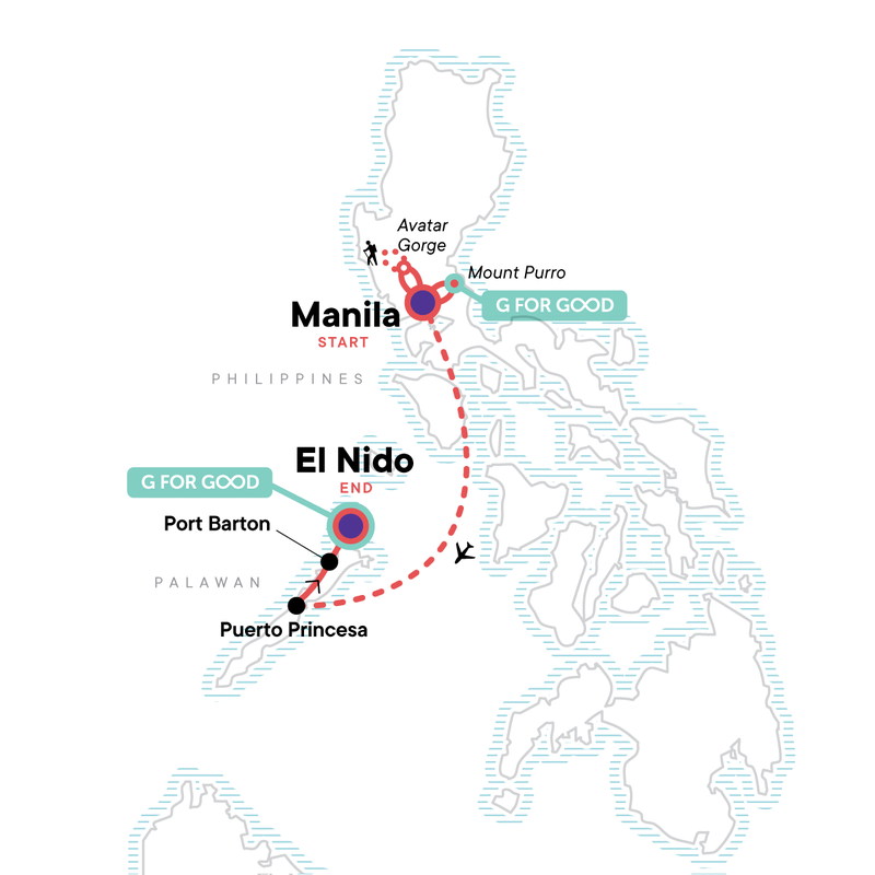 Map of the route for Solo-ish Philippines